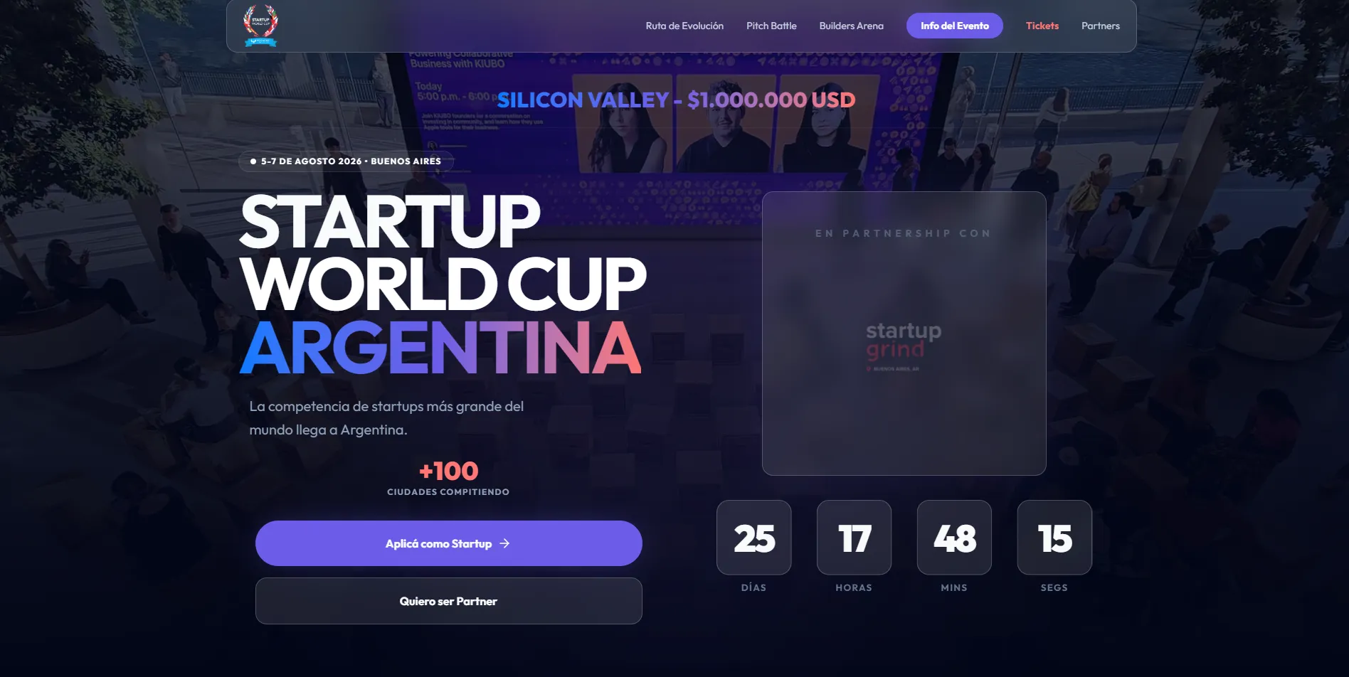 Startup World Cup Argentina 2026 Web demo