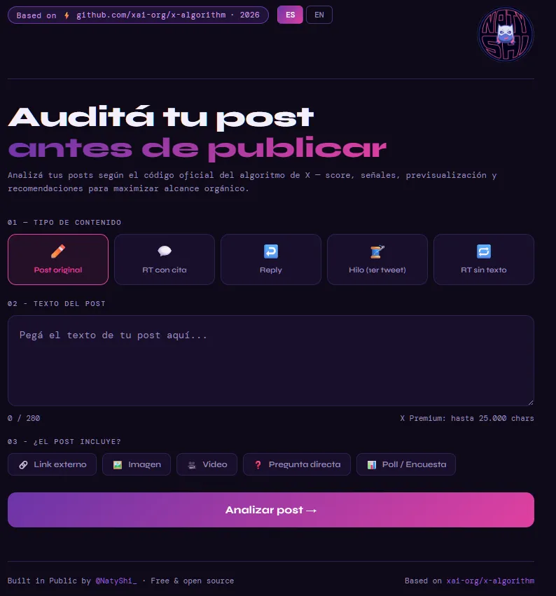 X Post Audit Tool demo